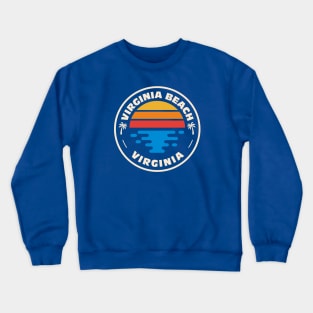 Retro Virginia Beach Virginia Vintage Beach Emblem Crewneck Sweatshirt